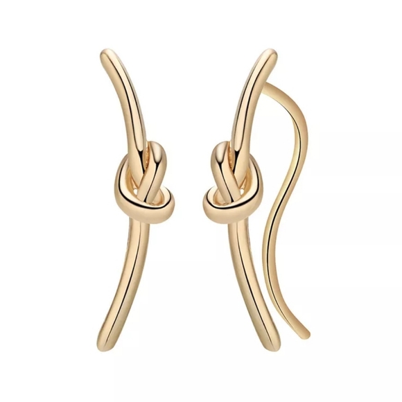 knot bar Earrings Jewelry - Copper Ear Knot Climbers Cuff Earrings